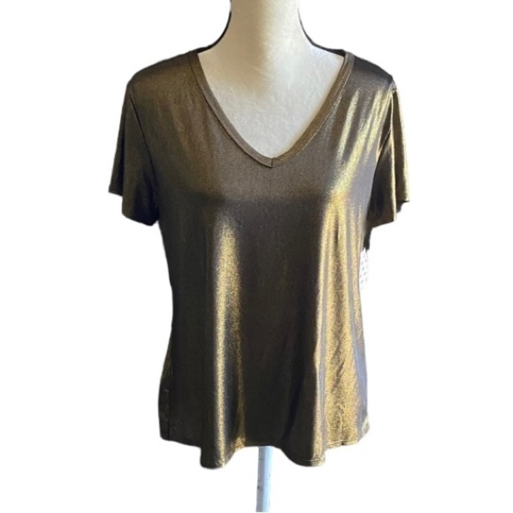 NWT-FACE KISSES-BLACK & GOLD TOP-SIZE LARGE